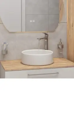 kielle Idolio - Opzetwastafel, diameter 36 cm, wit 30624430 bij Sanitino