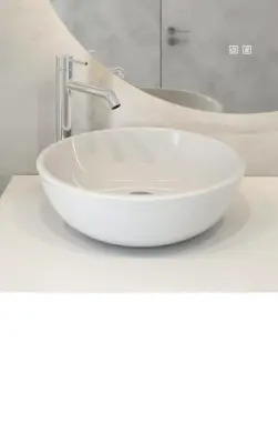 kielle Idolio - Opzetwastafel, diameter 40 cm, wit 30624410 bij Sanitino