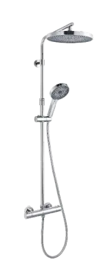 kielle Oudee - Doucheset met thermostaatkraan, 26 cm, 3jet, chroom 20602010 bij Sanitino