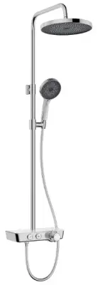 kielle Oudee - Doucheset met thermostaatkraan, 26 cm, 3jet, chroom/wit/zwart 20602000 bij Sanitino