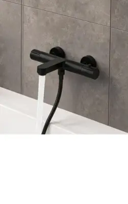 kielle Oudee - Thermostatische badkraan, mat zwart 10602104 bij Sanitino