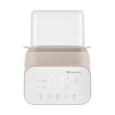 Kikkaboo Handy 4-in-1 Dubbele Flessenwarmer - Beige bij Baby-Dump