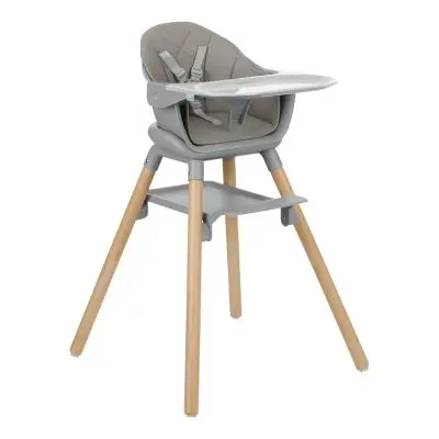 Kikkaboo Kinderstoel 2 in 1 Woody Grijs bij Baby-Dump