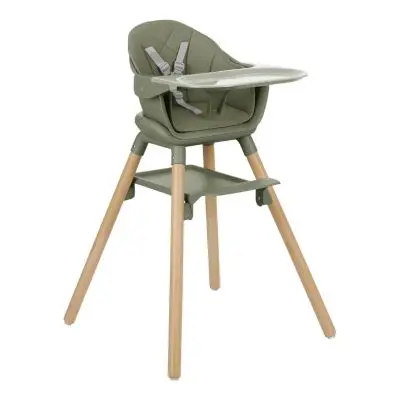 Kikkaboo Kinderstoel 2 in 1 Woody Leger Groen bij Baby-Dump