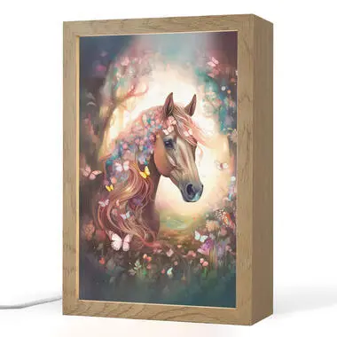 Kinder Nachtlampje 20x30 cm Paard - Natuur - Bloemen - Vlinders - Bos bij Leen Bakker