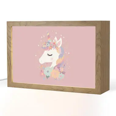 Kinder Nachtlampje 30x20 cm Eenhoorn - Roze - Bloemen bij Leen Bakker