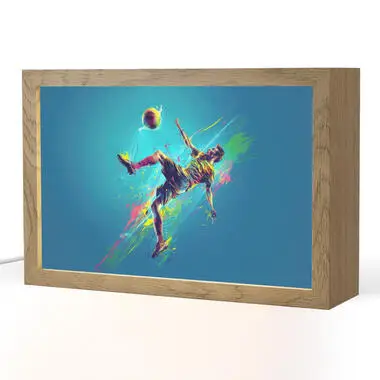 Kinder Nachtlampje 30x20 cm Voetballer - Verfspatten - Kleurrijk - Bal bij Leen Bakker
