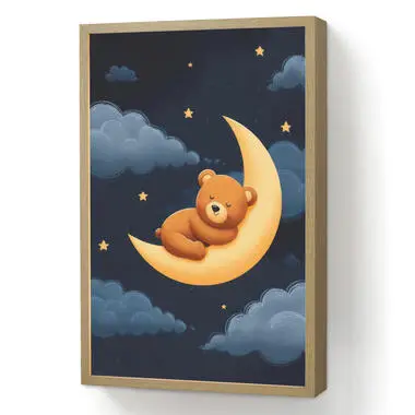 Kinder Nachtlampje Met Accu 40x60 cm Teddybeer - Maan - Wolken - Sterren bij Leen Bakker