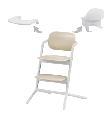 Kinderstoel Cybex Lemo 3 In 1 Set Sand White bij Geboortewinkel