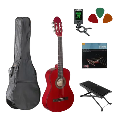 Klassieke gitaar starterset 1/2 Rood bij Music All In