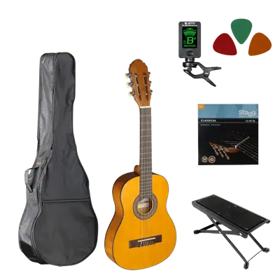 Klassieke gitaar starterset 1/4 Hout bij Music All In