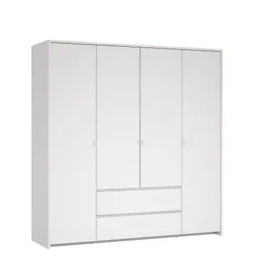Kledingkast Atlanta Wit - 197x202x58 cm bij Woonexpress