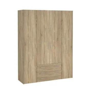Kledingkast Harper Naturel - 154x201x50 cm bij Woonexpress