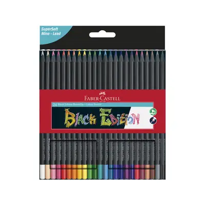 Kleurpotloden Faber-Castell Black Edition in kartonnen etui á 24 stuks bij Art en Hobby