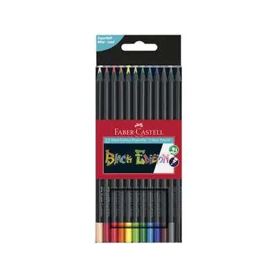 Kleurpotloden Faber-Castell Black Edition in kartonnen etui á 12 stuks bij Art en Hobby