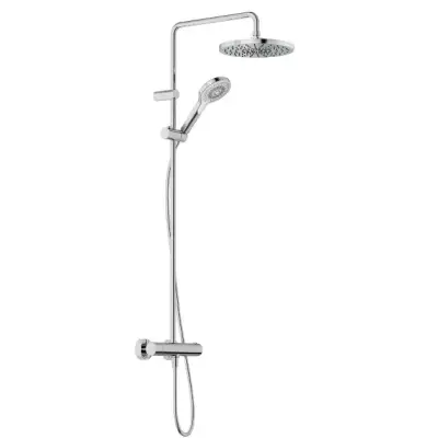 Kludi - Doucheset met thermostaatkraan, diameter 25 cm, 3 straalsoorten, chroom 6906705-81 bij Sanitino
