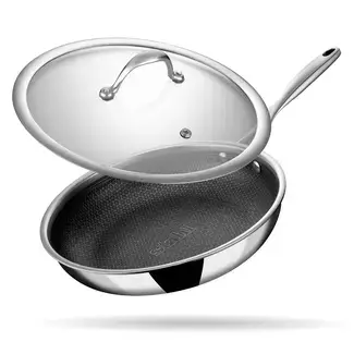 Koekenpan Hybrid Met Glazen Deksel 24cm bij Marc Cook & Home