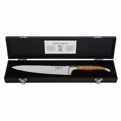 Koksmes Laguiole Style de Vie Luxury Line Olijfhout bij Kookexpert