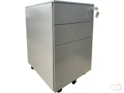 Ladeblok Euroseats 3 lade (2 1) 50x39x60cm op wieltjes grijs bij Office-Deals