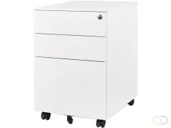 Ladeblok Euroseats 3 lade (2 1) 50x39x60cm op wieltjes wit bij Office-Deals