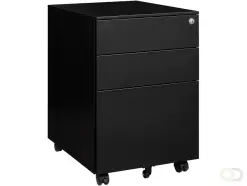 Ladeblok Euroseats 3 lade (2 1) 50x39x60cm op wieltjes zwart bij Office-Deals