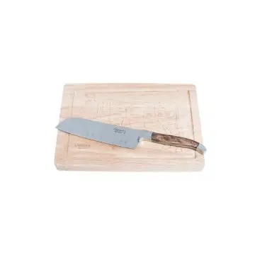 Laguiole Style de Vie Luxury Line Santokumes Olijfhout met Houten Snijplank bij Messen.nl