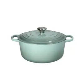 Le Creuset - Braadpan Signature rond Sea Salt 24cm 4,2l bij Kookgigant