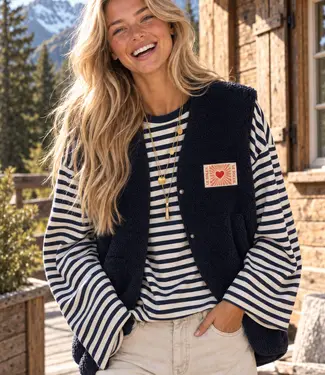 LE SOLEIL Bodywarmer (Navy) bij Jeans Brothers