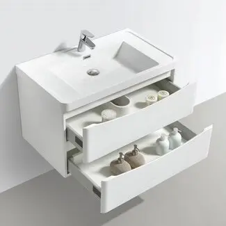 LECCO Badmeubel 80 cm met cast marmer wastafel bij Sanitear