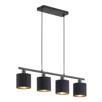 LED Hanglamp E14 | Tommy | Zwart-goud | Verstelbaar | IP20 | 4 stuks | Trio Lighting bij 123led
