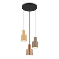 LED Hanglamp E27 | Agudo | Champagne mix | Verstelbaar | IP20 | 3 stuks | Trio Lighting bij 123led