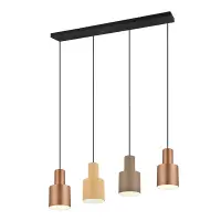 LED Hanglamp E27 | Agudo | Champagne mix | Verstelbaar | IP20 | 4 stuks | Trio Lighting bij 123led