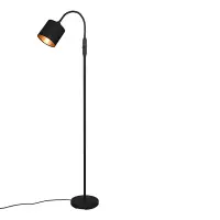 LED Vloerlamp E14 | Tommy | Rond | Zwart-goud | IP20 | 1 spot | Trio Lighting bij 123led