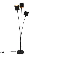 LED Vloerlamp E14 | Tommy | Rond | Zwart-goud | IP20 | 4 spots | Trio Lighting bij 123led