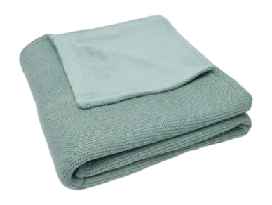 Ledikantlaken Jollein Deken Ledikant Basic Knit Forest Green/Fleece bij Geboortewinkel