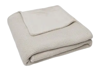 Ledikantlaken Jollein Deken Ledikant Basic Knit Nougat/Fleece-100 x 150 cm (Ledikantlaken) bij Geboortewinkel