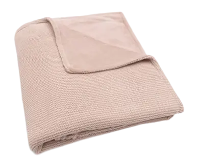 Ledikantlaken Jollein Deken Ledikant Basic Knit Wild Rose/Fleece-100 x 150 cm (Ledikantlaken) bij Geboortewinkel
