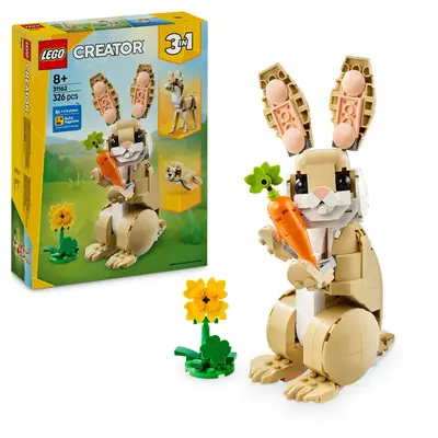 LEGO creator 3-in-1 lief konijn dierenspeelset bij ilovespeelgoed
