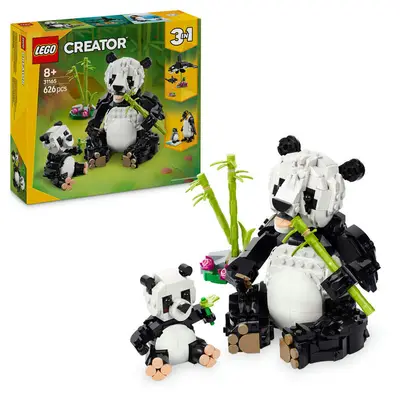 LEGO creator 3-in-1 wilde dieren pandafamilie speelset bij ilovespeelgoed