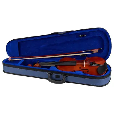 Leonardo LV-1012 viool set 1/2, gelamineerd, hardhout fittings, incl. fijnstemmer staartstuk, strijkstok en koffer bij VDS Instrumenten