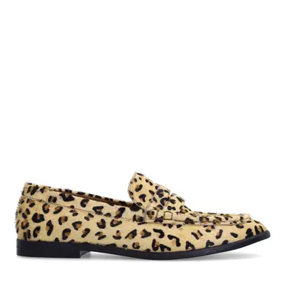Leopard leren loafers bij Sacha