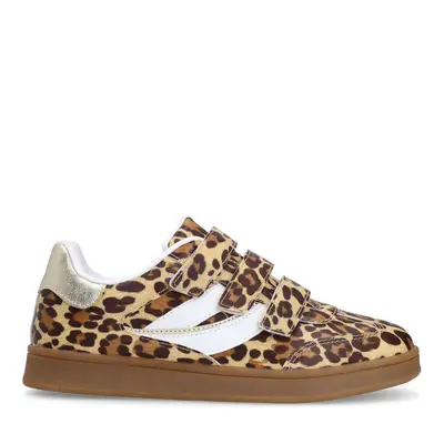 Leopard sneakers met klittenband bij Sacha