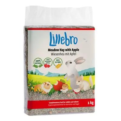 Lillebro Weidehooi voor knaagdieren en konijnen Voordeelpakket: 3x1kg Weidehooi met Bosappel bij Bitiba
