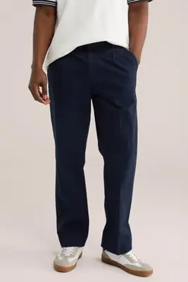 loose chino donkerblauw bij Wehkamp
