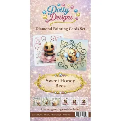 Losse Diamond Painting Kaarten 6 stuks Sweet Honey Bees bij Art en Hobby
