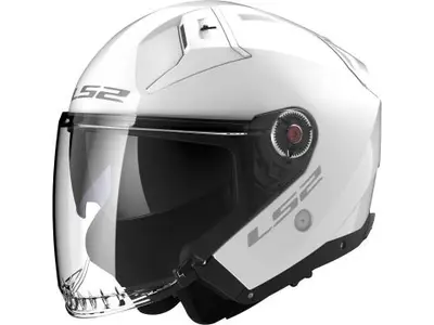 LS2 motorhelm OF603 INFINITY II SOLID GLOSS WHITE bij Moto Hippo