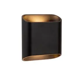 Lucide ATILA - Wandlamp Binnen/Buiten - LED Dimb. - 2x5W 2700K - IP65 - Zwart bij Lamponline