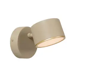 Lucide GIAN - Wandlamp - LED Dimb. - 1x9W 2700K - Taupe bij Lamponline