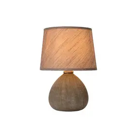 Lucide RAMZI - Tafellamp - Ø 18 cm - 1xE14 - Bruin bij Lamponline