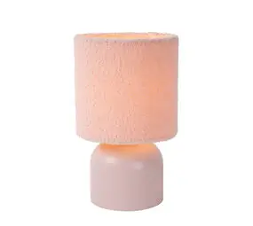 Lucide WOOLLY - Tafellamp - Ø 16 cm - 1xE14 - Roze bij Lamponline